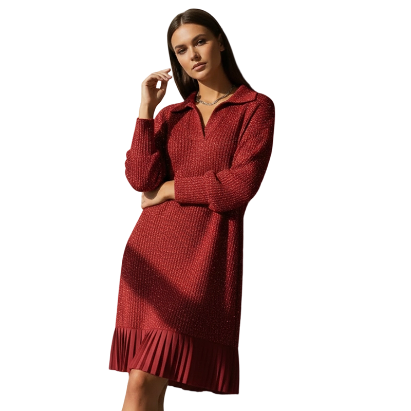 Women’s Sparkle Lapel A-Line Short Dress