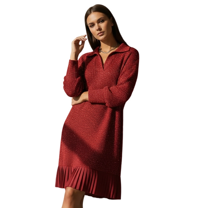 Women’s Sparkle Lapel A-Line Short Dress