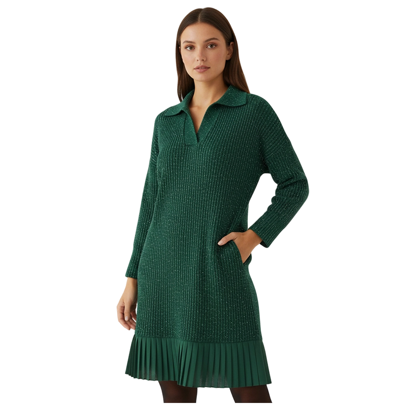 Women’s Sparkle Lapel A-Line Short Dress