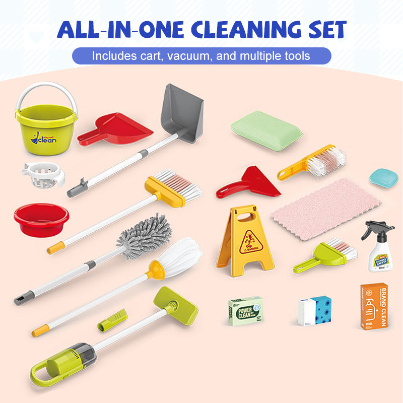 🎁 Hot Sale 50% OFF 🔥Kids Cleaning Playset with Toy Vacuum