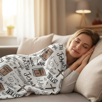 🎁 Limited Time 50% OFF✨Faith-Inspired Cozy Ultra-Soft Throw Blanket | Ultra-Soft Comfort with Inspiring Design🛋️