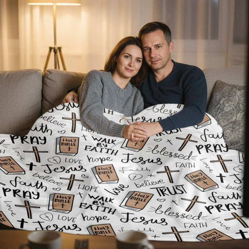 🎁 Limited Time 50% OFF✨Faith-Inspired Cozy Ultra-Soft Throw Blanket | Ultra-Soft Comfort with Inspiring Design🛋️