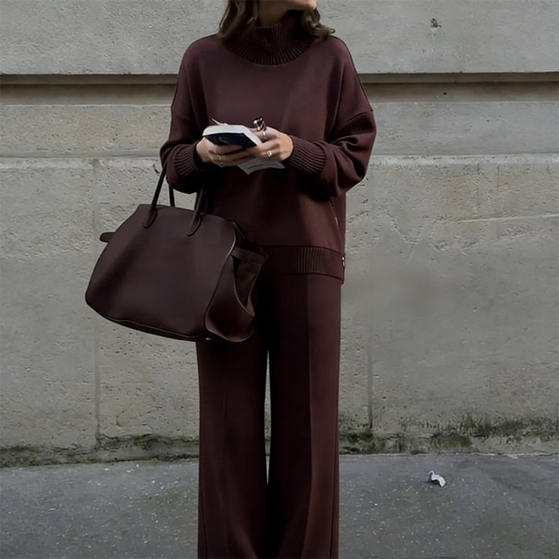 🔥New Arrivals Special Offer-High-Neck Side-Zip Sweatshirt & Pants Set