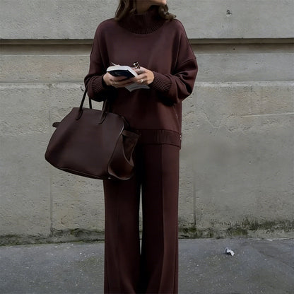 🔥New Arrivals Special Offer-High-Neck Side-Zip Sweatshirt & Pants Set