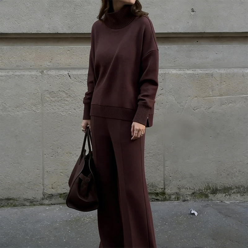 🔥New Arrivals Special Offer-High-Neck Side-Zip Sweatshirt & Pants Set