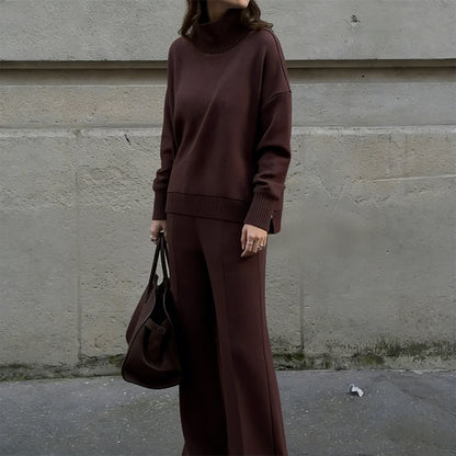 🔥New Arrivals Special Offer-High-Neck Side-Zip Sweatshirt & Pants Set