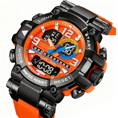 ⌚ LIMITED-TIME 50% OFF! 💧 Multifunctional Waterproof LED Digital Watch – 50M, Dual Movement, Stopwatch 🌙