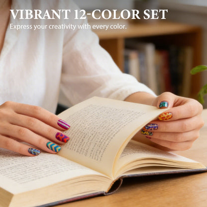 12-Color Acrylic Nail Art Pens Set
