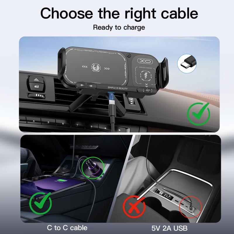 🔥New Year's Special Offer:50% OFF⚡15W Wireless Fast-Charging Car Phone Mount for Foldable & Regular Smartphones