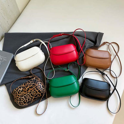 Minimalist PU Leather Crossbody Saddle Bag