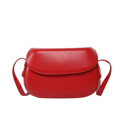 Minimalist PU Leather Crossbody Saddle Bag