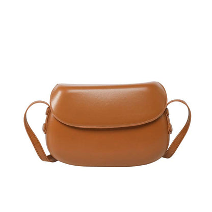Minimalist PU Leather Crossbody Saddle Bag