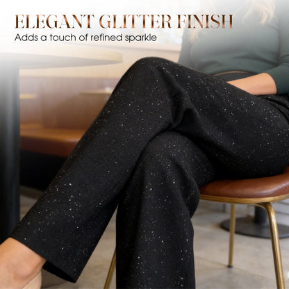 🔥Last Day 49% OFF - High-Waist Glitter Straight-Leg Trousers