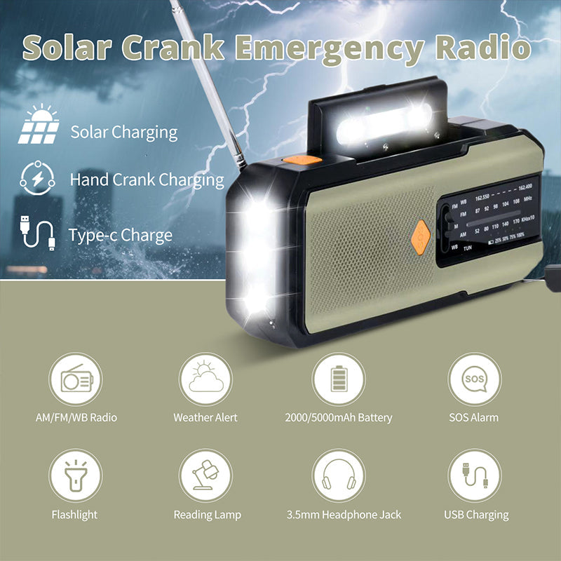 🔥Limited-time offer-Solar Hand-Crank Emergency Weather Radio