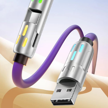 ✨Buy 1 get 1 free-Universal RGB 4-in-1 Fast Charging Cable-Completely upgraded