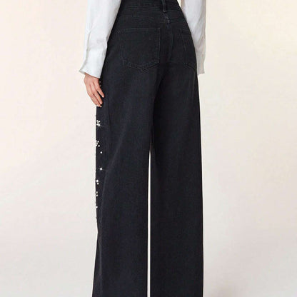 🔥Limited-time offer-Elegant Embellished Denim Pants for Women