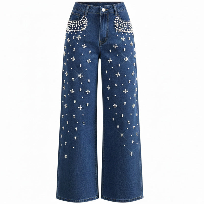 🔥Limited-time offer-Elegant Embellished Denim Pants for Women