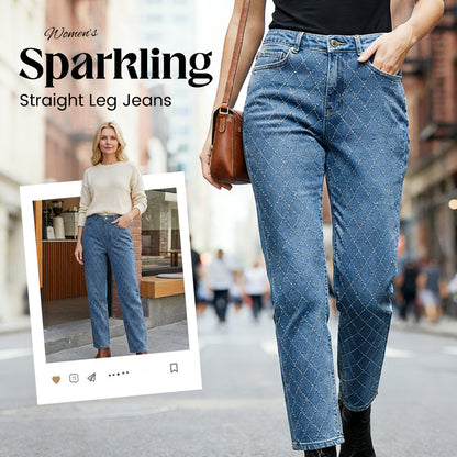 🔥Hot Sale Deals-Women's Sparkling Straight Leg Jeans