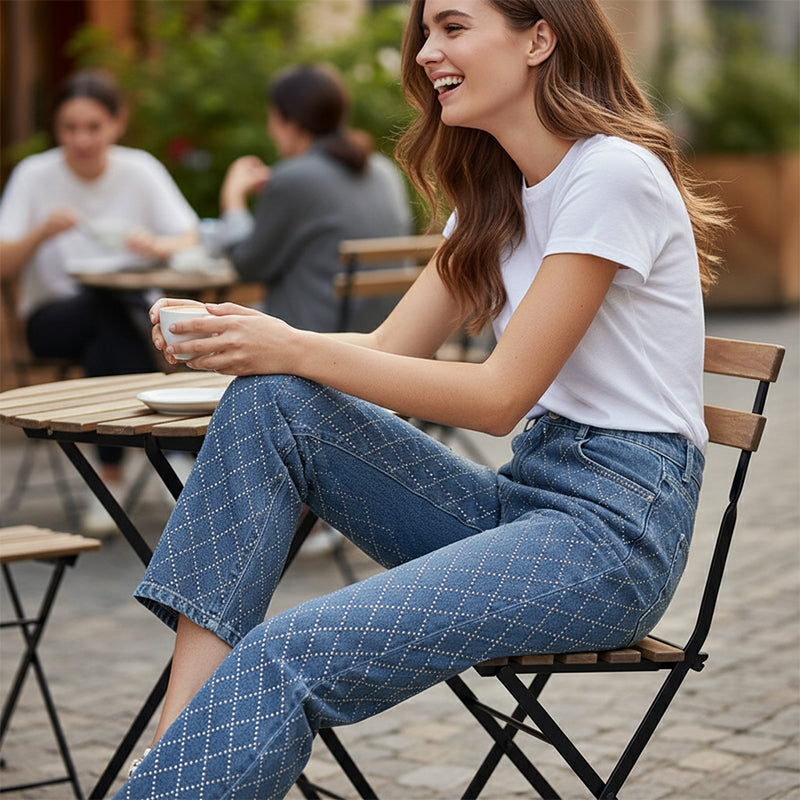 🔥Hot Sale Deals-Women's Sparkling Straight Leg Jeans