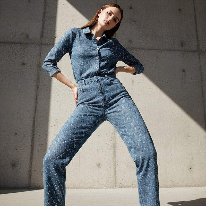 🔥Hot Sale Deals-Women's Sparkling Straight Leg Jeans