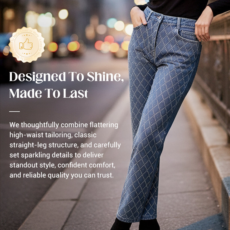 🔥Hot Sale Deals-Women's Sparkling Straight Leg Jeans