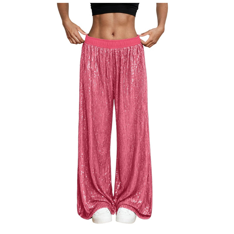 🔥Limited-time offer-Women’s Sequin Wide-Leg Pants with Elastic Waist