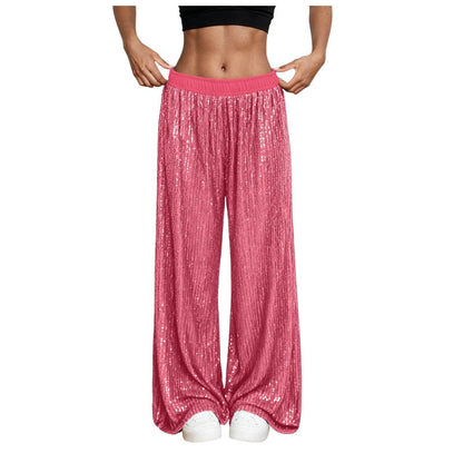 🔥Limited-time offer-Women’s Sequin Wide-Leg Pants with Elastic Waist