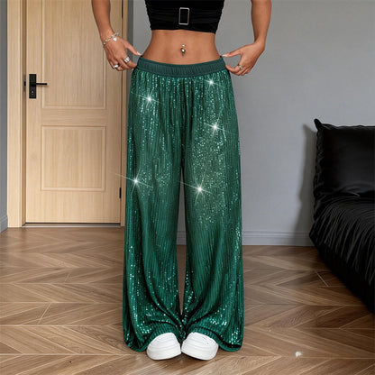 🔥Limited-time offer-Women’s Sequin Wide-Leg Pants with Elastic Waist