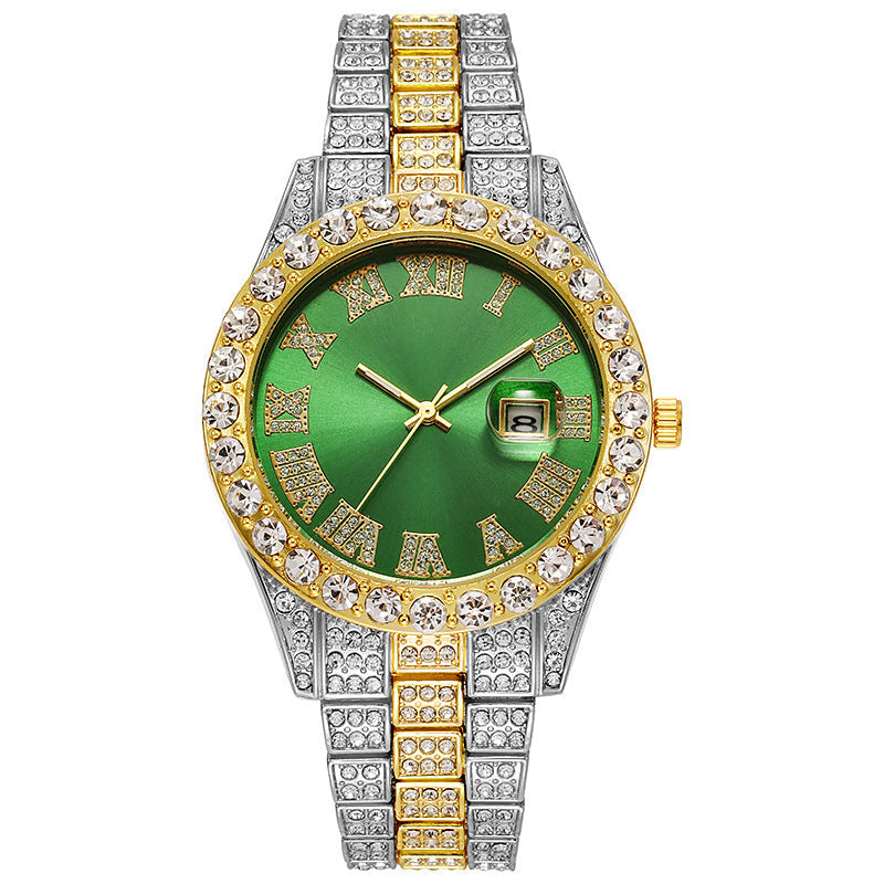 💎 Steal the Spotlight! Full Rhinestone Men's Quartz Watch | Luxe Design, Statement Look🕶️