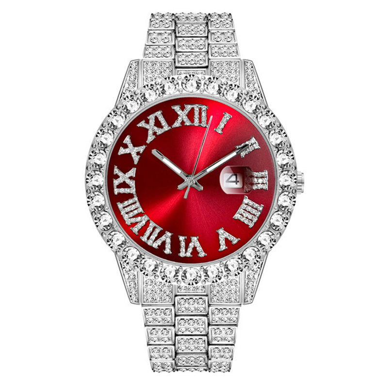 💎 Steal the Spotlight! Full Rhinestone Men's Quartz Watch | Luxe Design, Statement Look🕶️