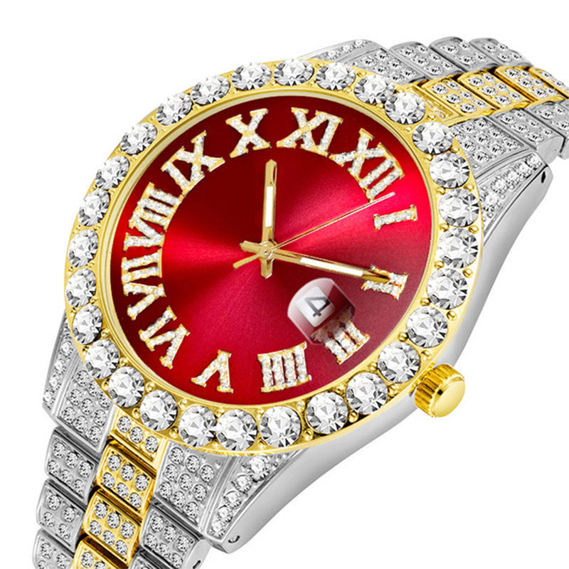 💎 Steal the Spotlight! Full Rhinestone Men's Quartz Watch | Luxe Design, Statement Look🕶️