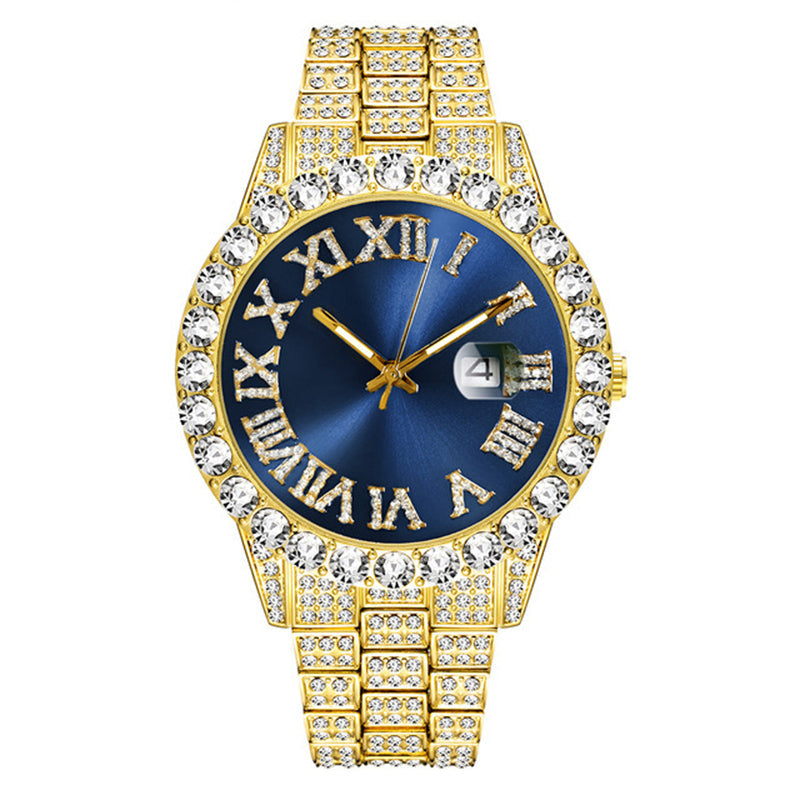 💎 Steal the Spotlight! Full Rhinestone Men's Quartz Watch | Luxe Design, Statement Look🕶️