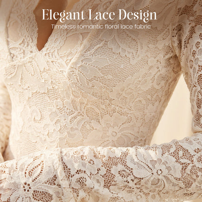 🎁2026 New Arrivals 49% OFF💥Elegant Lace V-Neck Dress with Ruffle Trim