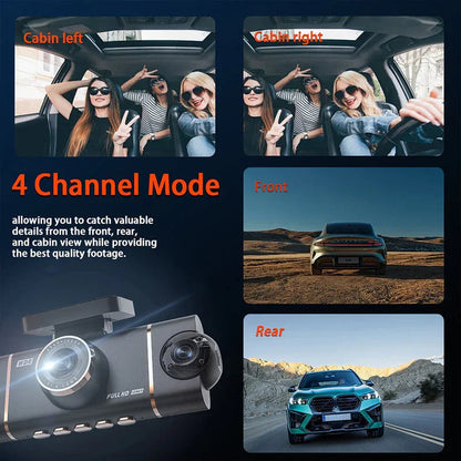 🥳2026 HOT SALE🥳💞50K+ SOLD!🌙🚘 50% OFF! 4-Channel Car Camera – Front, rear & interior coverage. Motion detection, loop recording. G-sensor locks accident footage. Drive & park with confidence. 👴✅