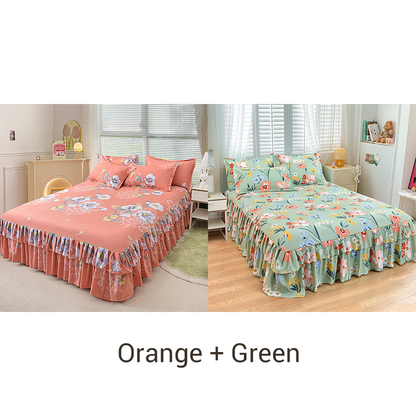 🛏️ 49% OFF NOW! 🎀 3-Piece Ruffled Bed Skirt Set – Elegant Design, Easy Fit & Complete Coverage 🛌