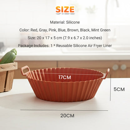 🏆 Last Day Special Price!!!Reusable Silicone Air Fryer Liner