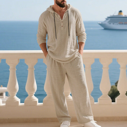 📢📢49% OFF !!!Men's Hooded Casual Loose Top & Pants 2-Piece Set