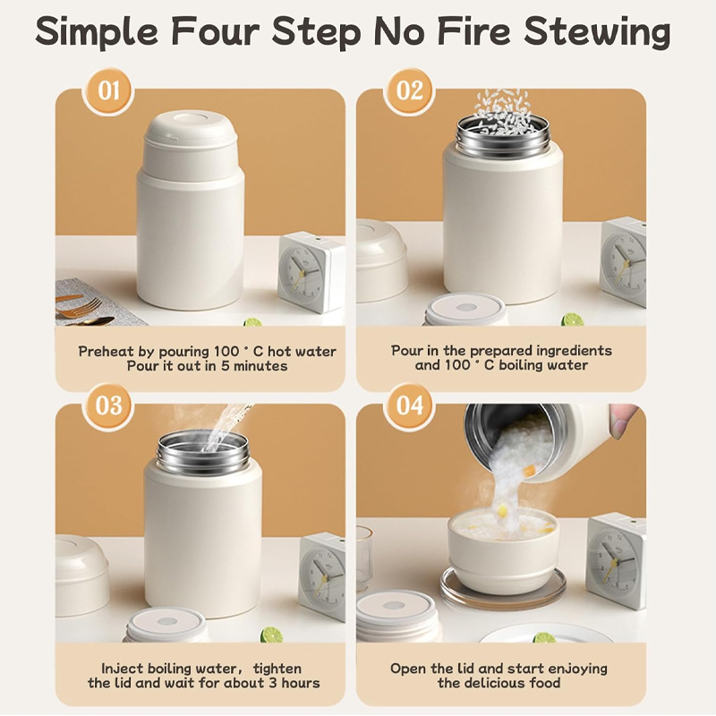 🔥Hot Sale Deals-316 Stainless Steel Thermal Food Jar with Folding Spoon