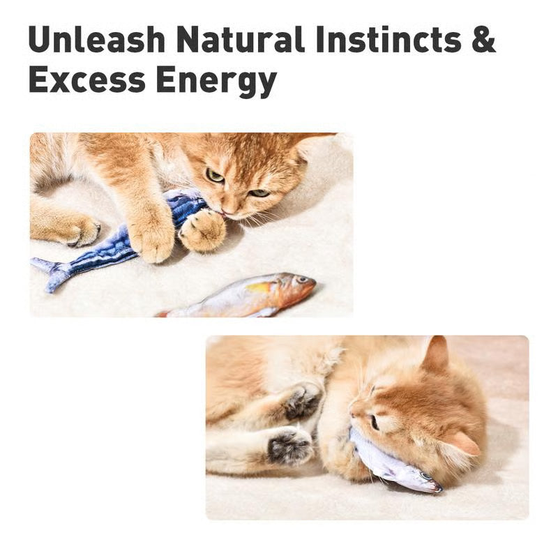 📢📢50%  OFF !! ⏰Realistic Hopping Fish Toy for Cat