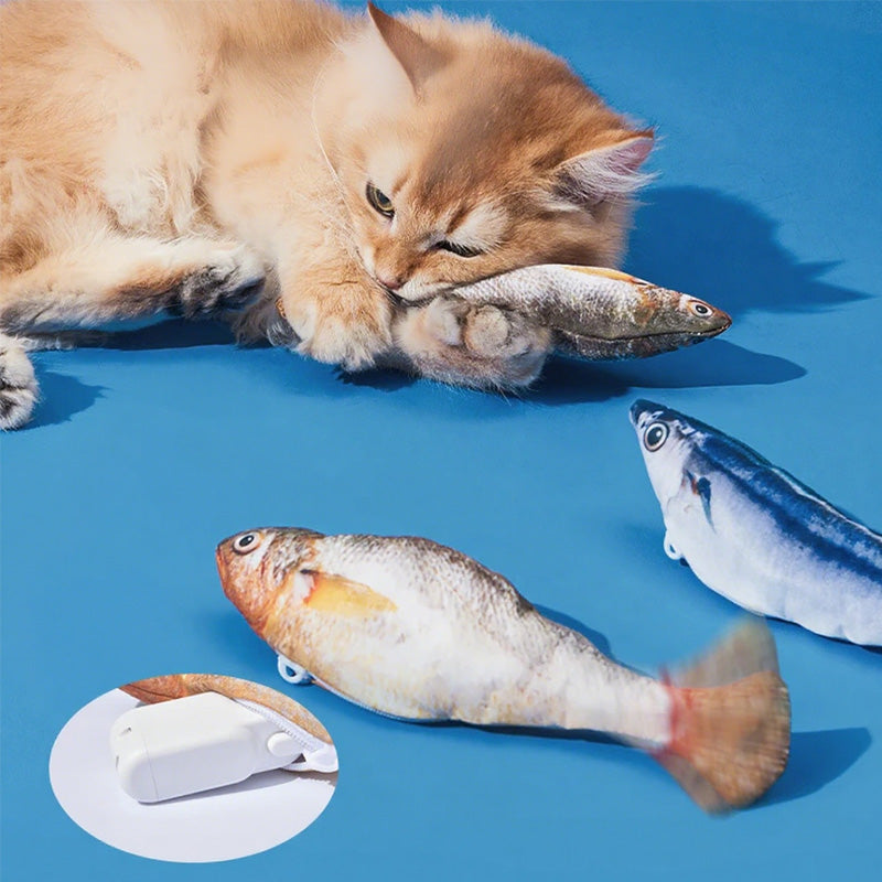 📢📢50%  OFF !! ⏰Realistic Hopping Fish Toy for Cat