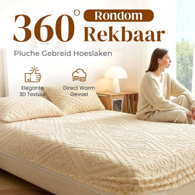 🔥Hot Sale Deals-360° All-Around Stretch Plush Knit Fitted Sheet