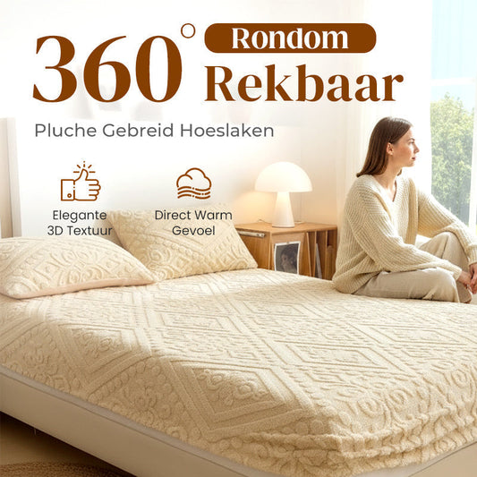 🔥Hot Sale Deals-360° All-Around Stretch Plush Knit Fitted Sheet