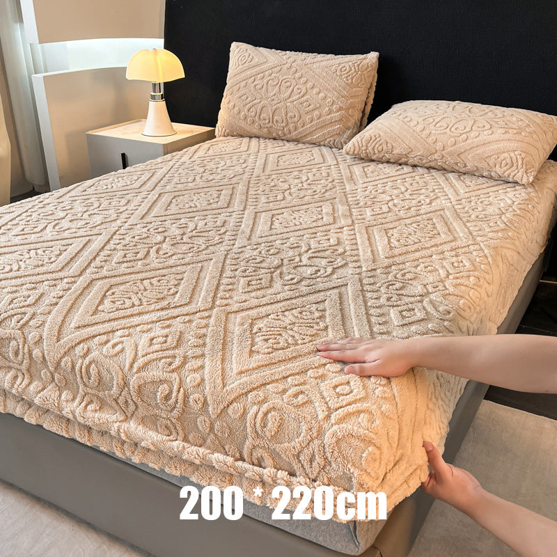 🔥Hot Sale Deals-360° All-Around Stretch Plush Knit Fitted Sheet