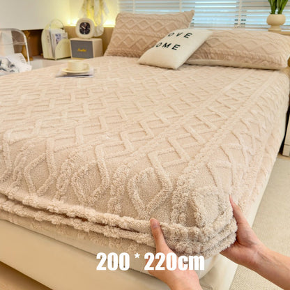 🔥Hot Sale Deals-360° All-Around Stretch Plush Knit Fitted Sheet
