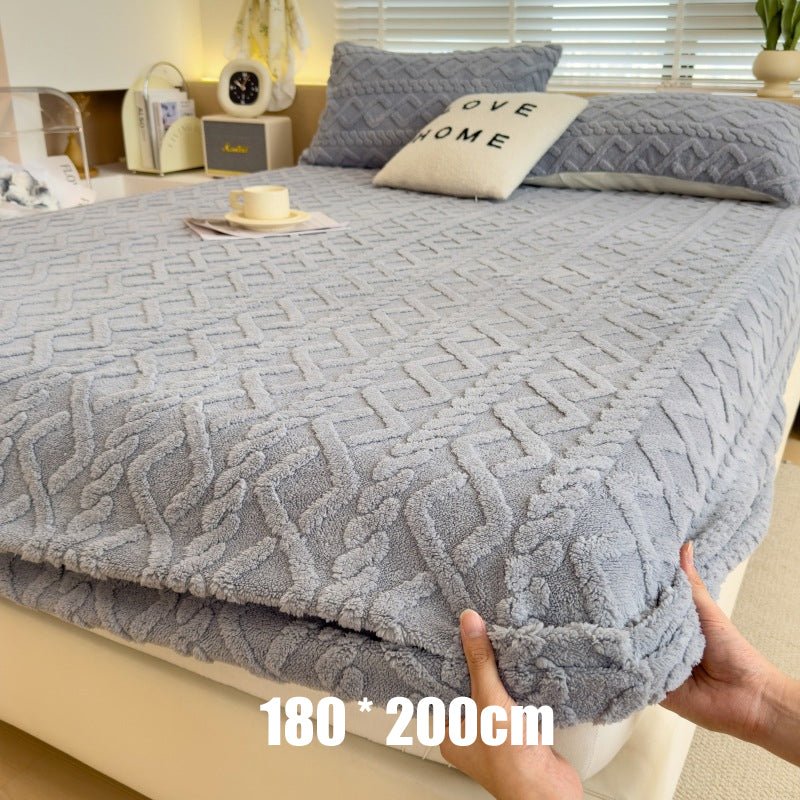 🔥Hot Sale Deals-360° All-Around Stretch Plush Knit Fitted Sheet