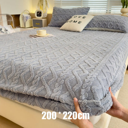 🔥Hot Sale Deals-360° All-Around Stretch Plush Knit Fitted Sheet