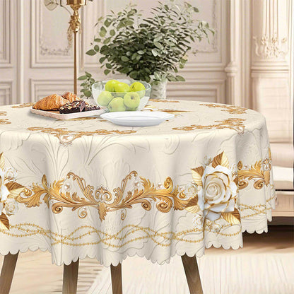 🔥Hot Sale Deals-Waterproof Gold Rose Tablecloth