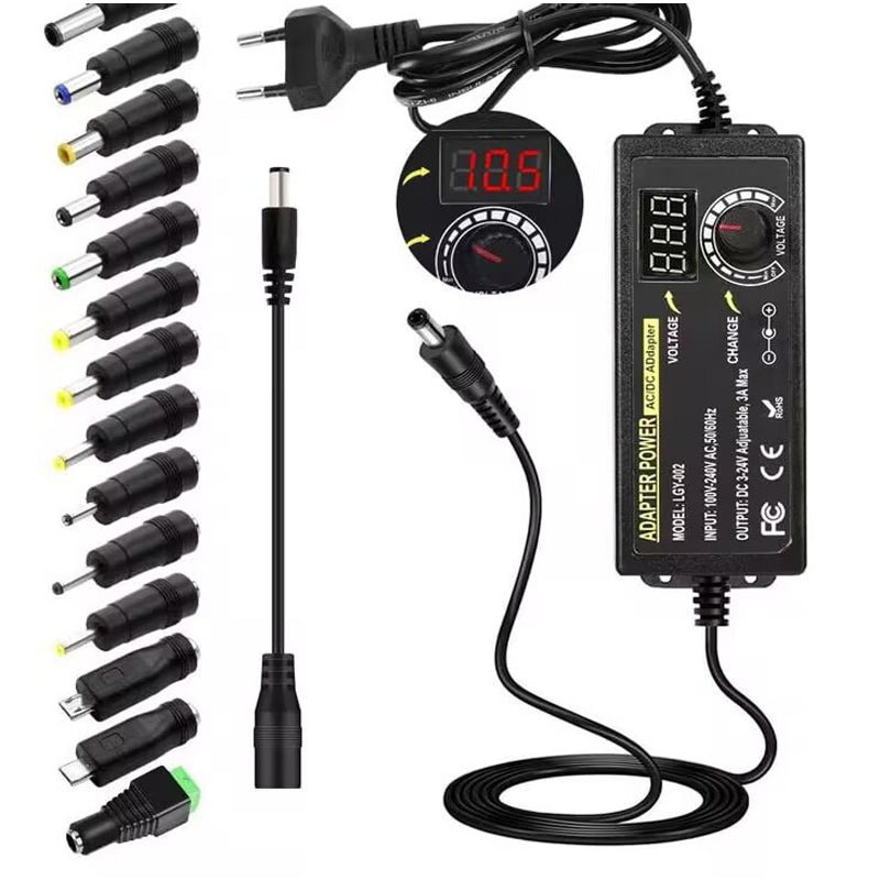 🔥Hot Sale Deals-Adjustable 3V-24V 3A Universal AC/DC Power Adapter