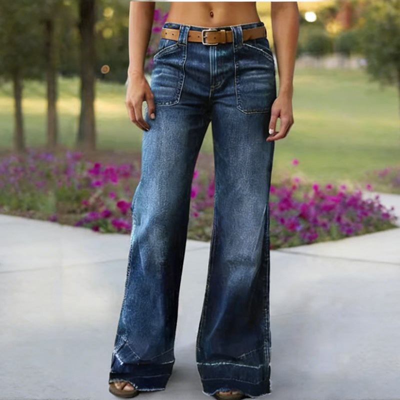 ⏰ 60% OFF NOW! 👖 Women's Retro Flare Jeans – Stretch Denim, Functional Pockets & Vintage High-Waist Fit 🌟
