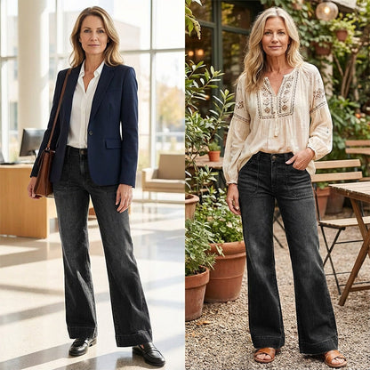 ⏰ 60% OFF NOW! 👖 Women's Retro Flare Jeans – Stretch Denim, Functional Pockets & Vintage High-Waist Fit 🌟